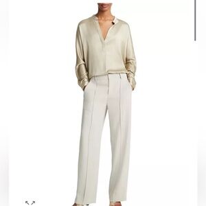 Vince collar silk blouse in gold